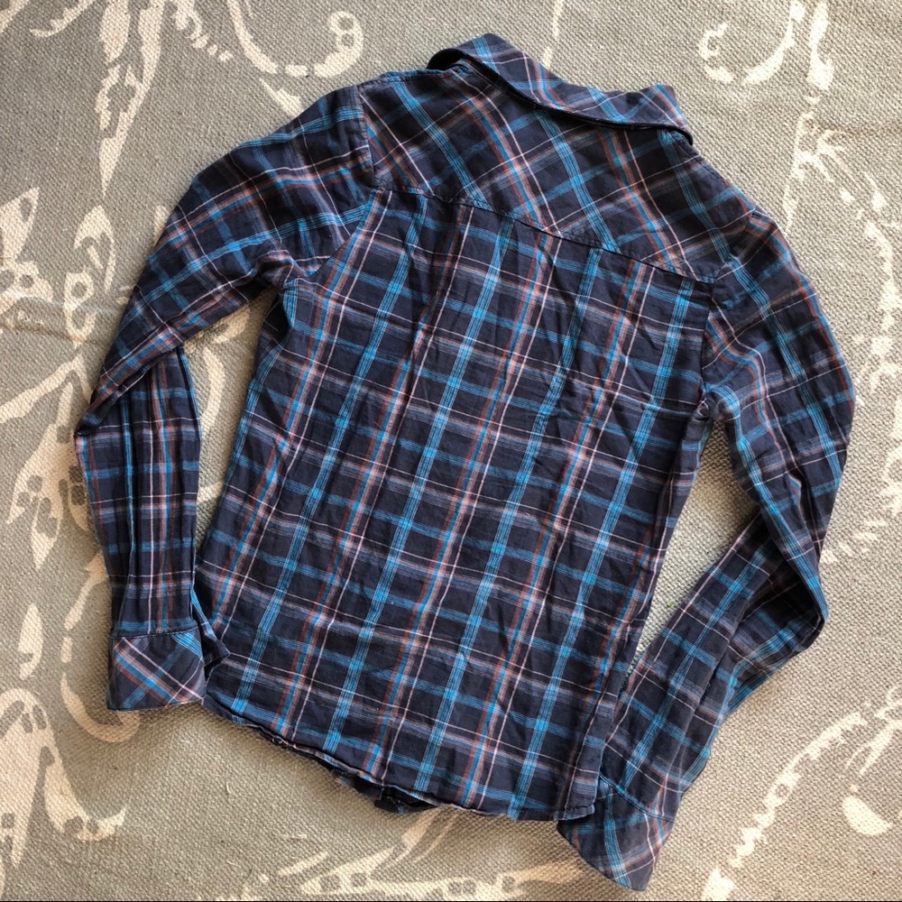 Plaid button down blouse - Picture 2 of 3